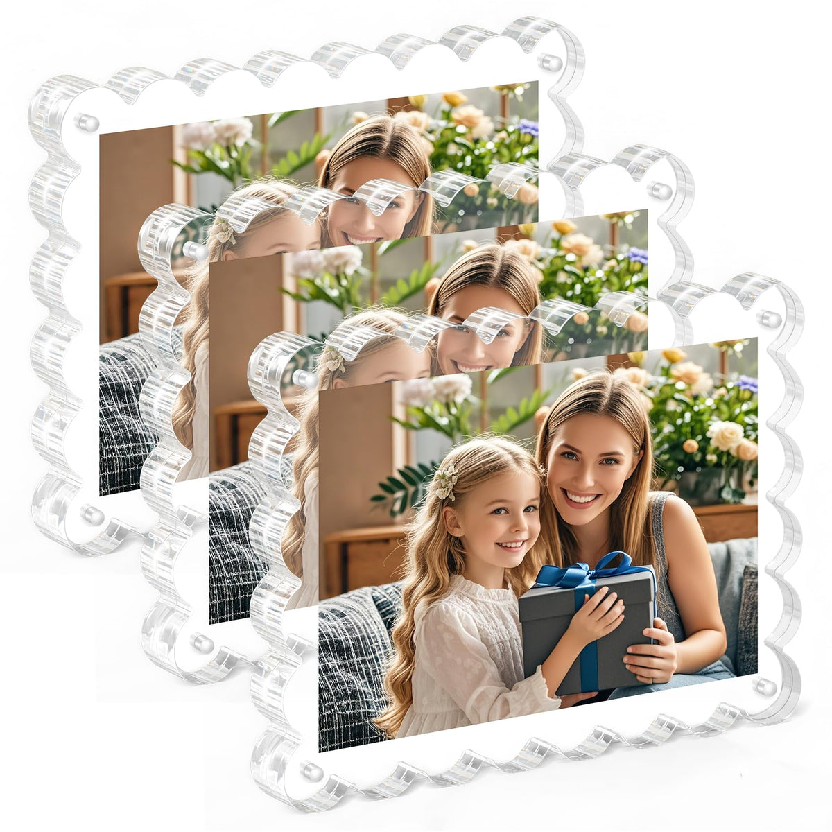 Chivalral 3Pack magnetic acrylic frame front view displaying a 5x7 photo
