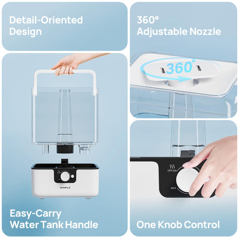 Dedicated oil tank on CHIVALZ humidifier enables safe aroma diffusion
