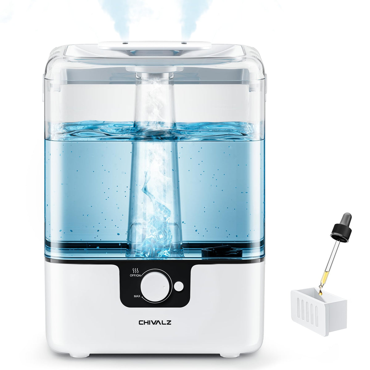 CHIVALZ humidifier 6L tank ready for large-room comfort and long runtime.