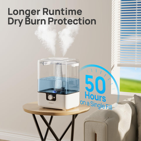 CHIVALZ humidifier night light creating a gentle bedroom ambiance.