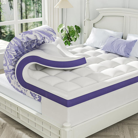 ChiXpace dual-layer topper with 54x75 full size and cooling gel memory foam.