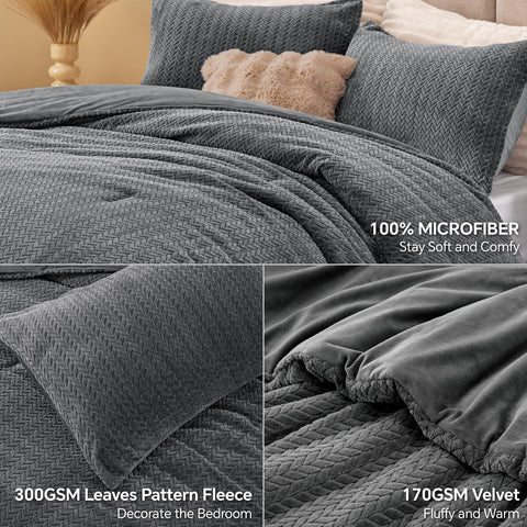 ChiXpace embroidered flannel knitting detail highlights texture and premium look.