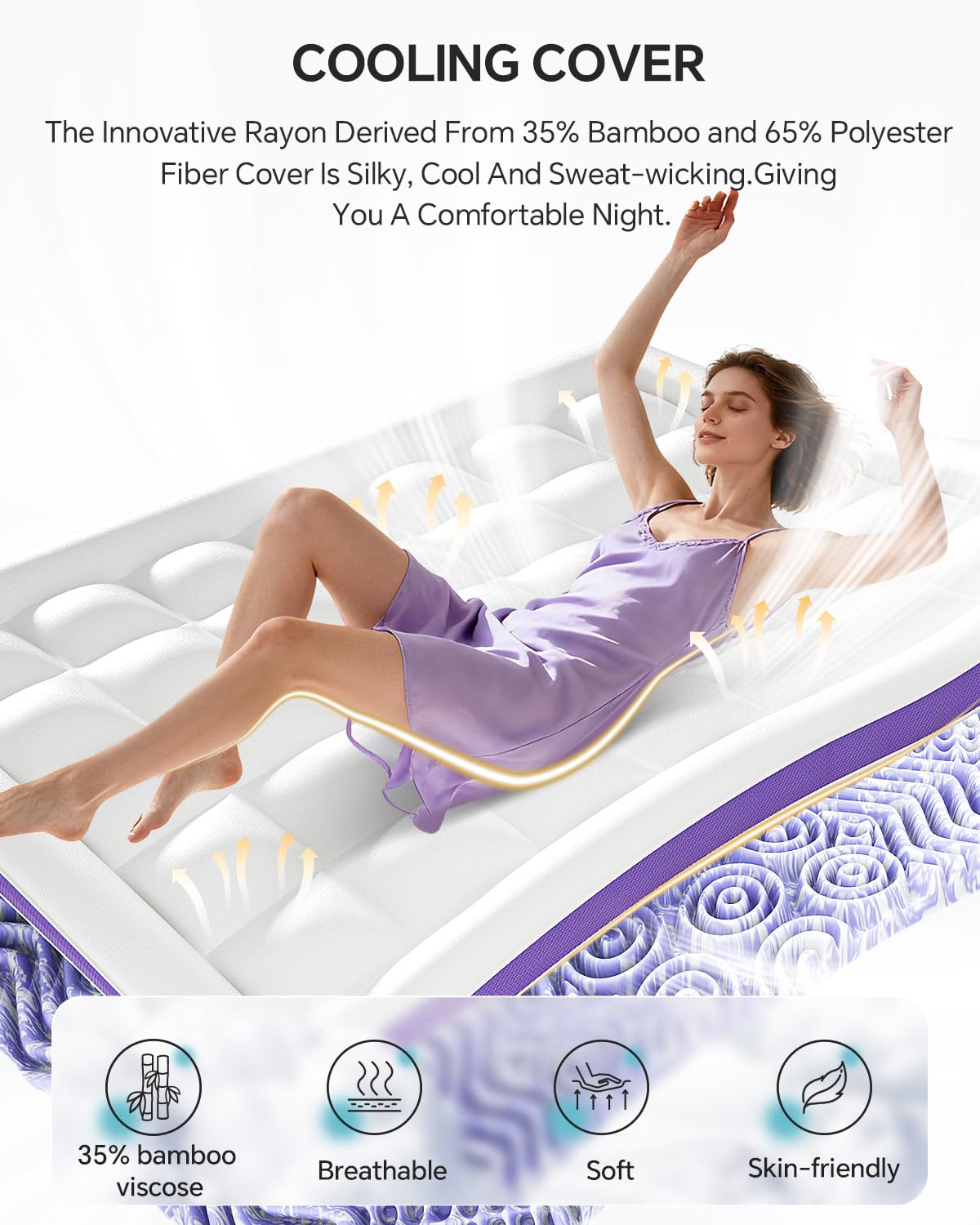 ChiXpace gel memory foam provides cooling and contouring support.