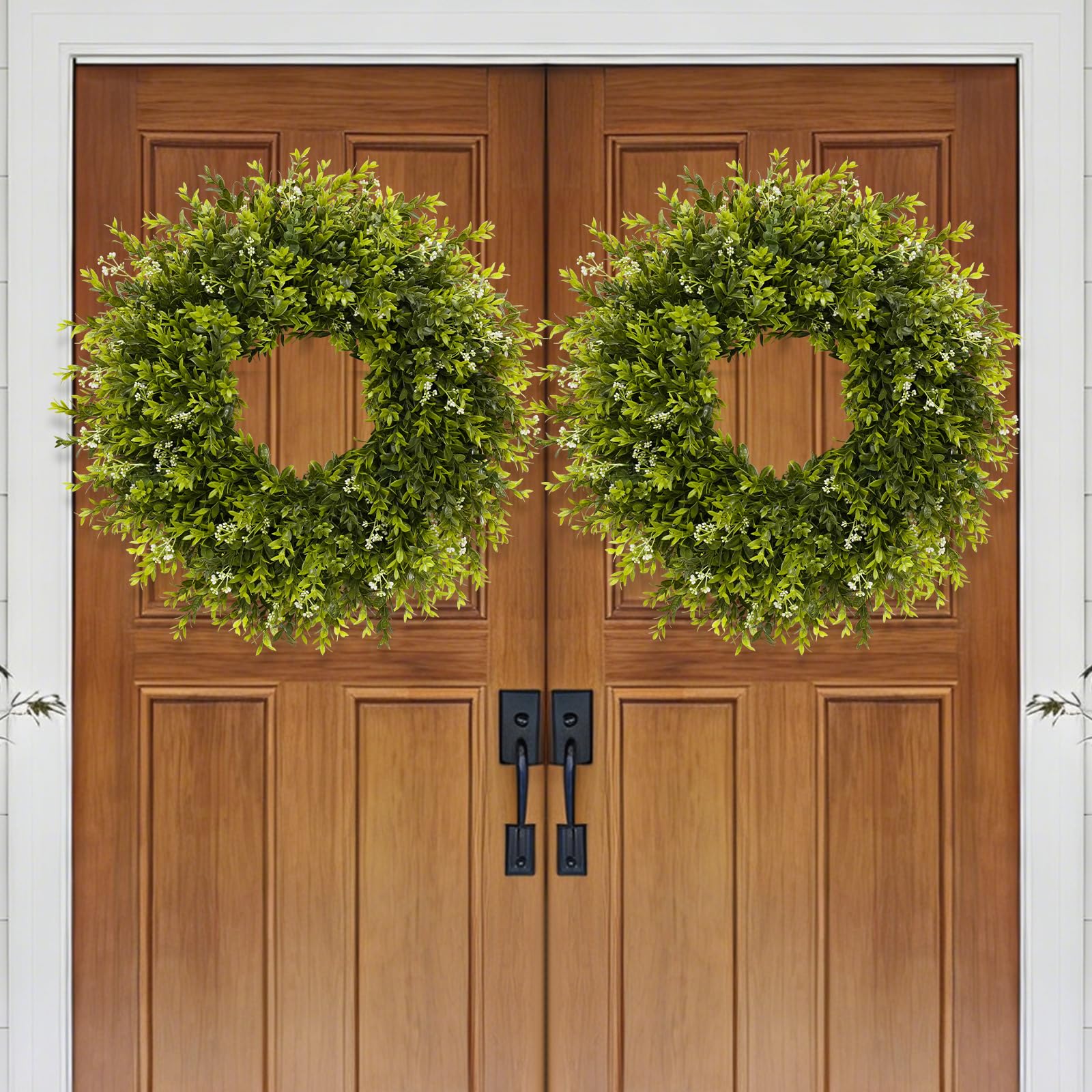 Chiyinbao boxwood wreath suits all seasons from spring to fall
