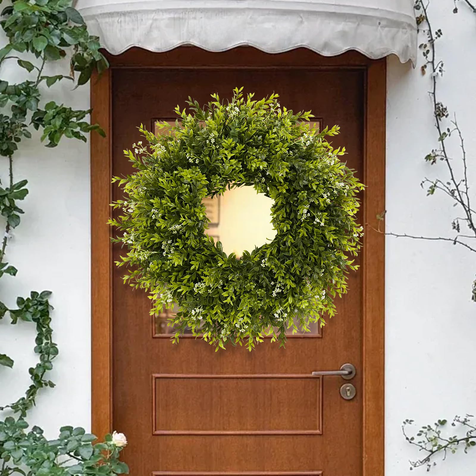 Chiyinbao boxwood wreath for living room accents cozy farmhouse style