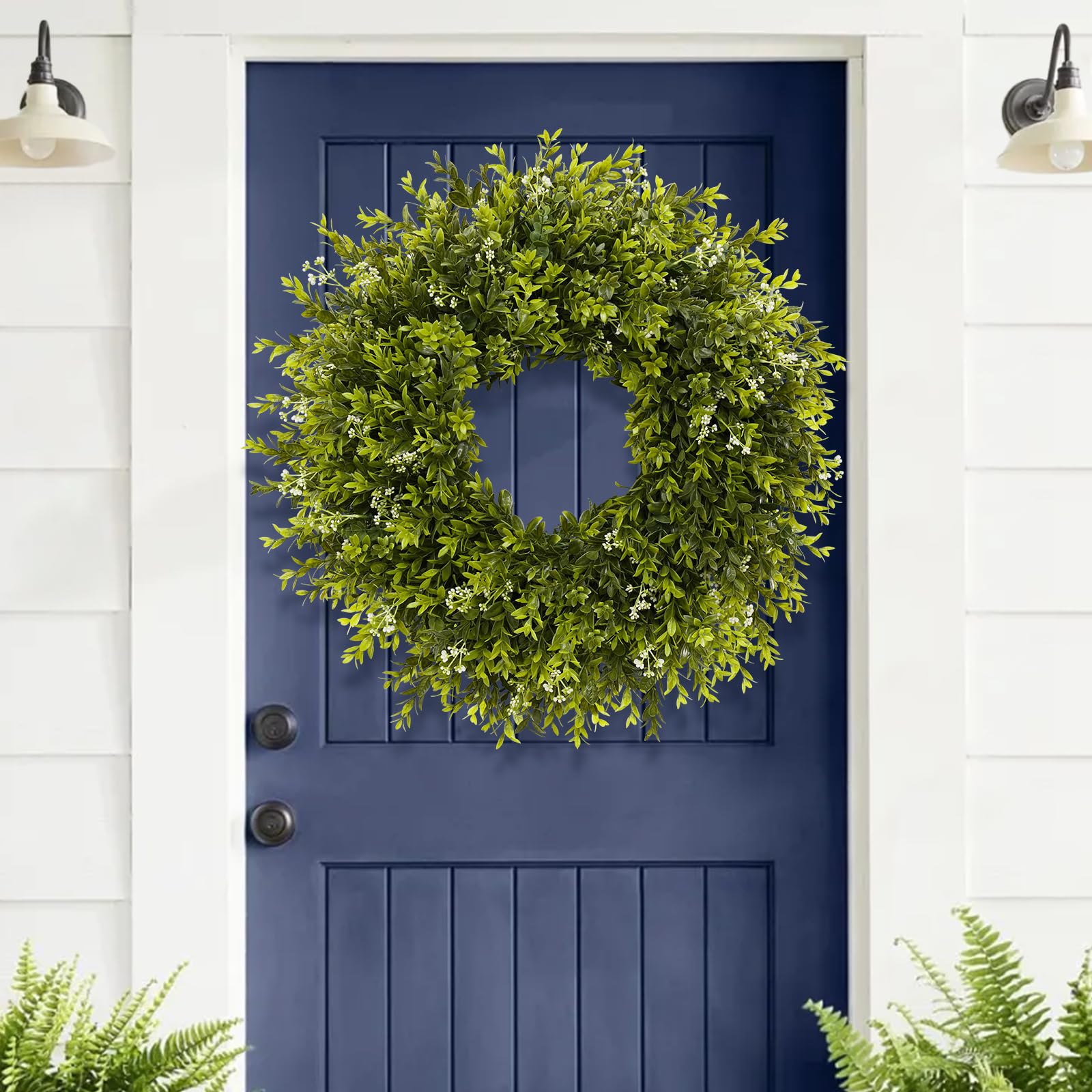 Chiyinbao boxwood wreath wall decor adds natural charm to any space