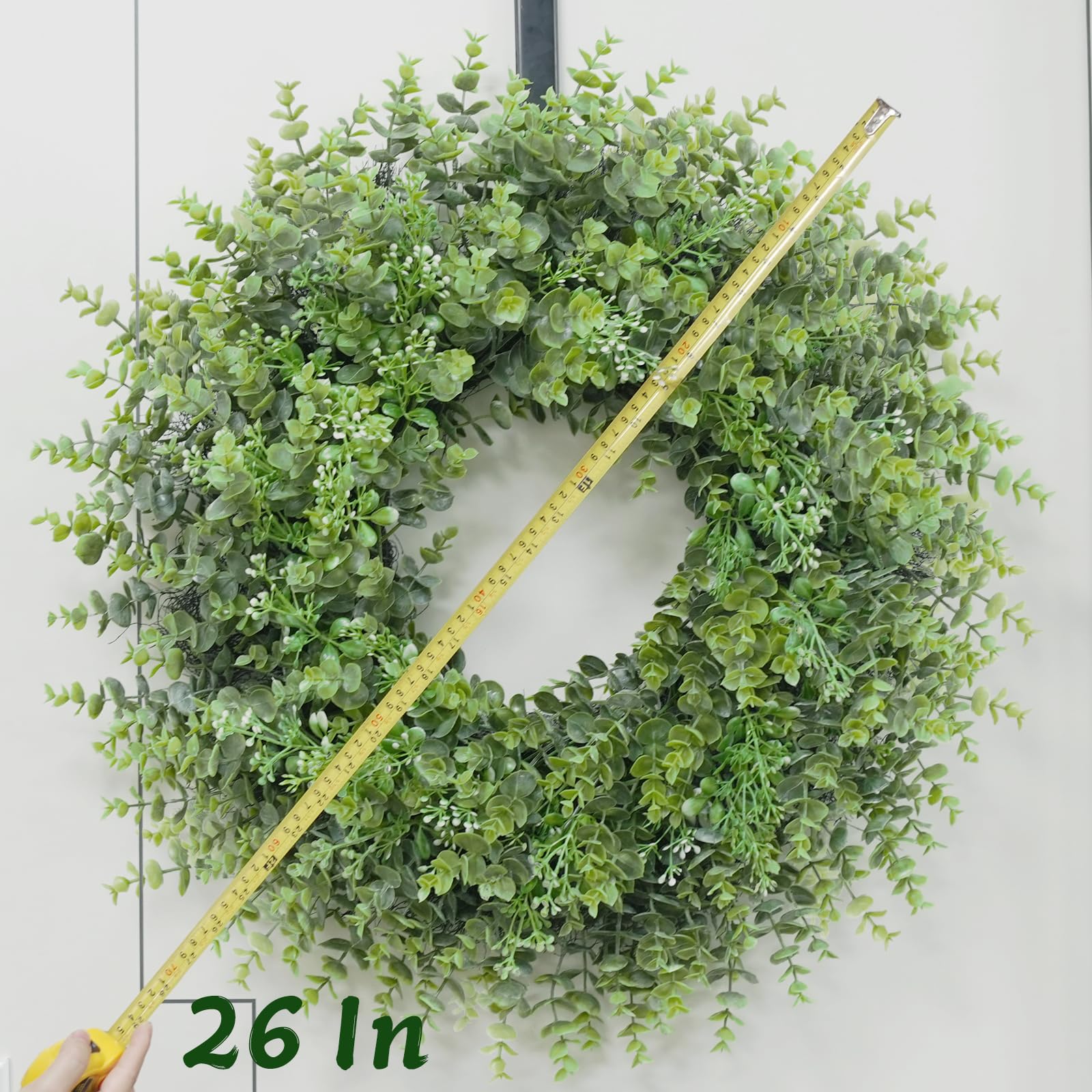 Chiyinbao boxwood wreath window porch, provides year-round charm with vibrant greenery.