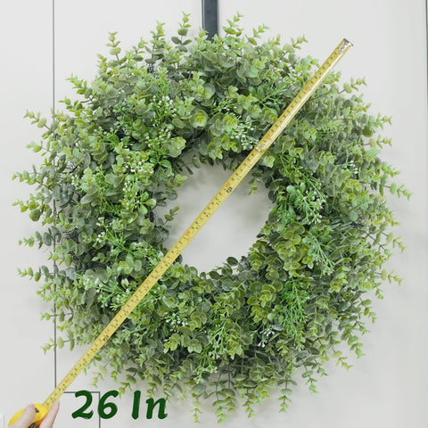 Chiyinbao boxwood wreath window porch, provides year-round charm with vibrant greenery.