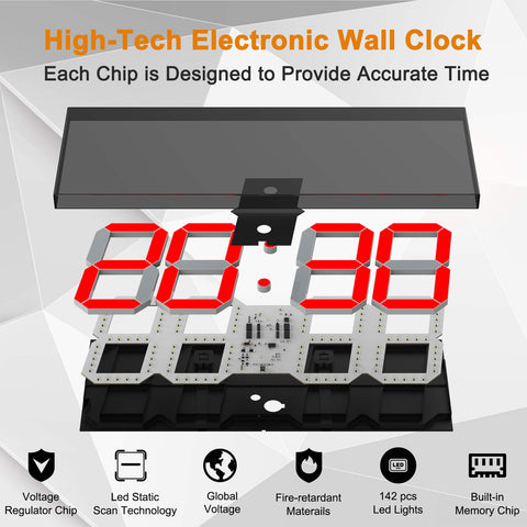 CHKOSDA clock remote control works up to 49 feet for convenient adjustments.