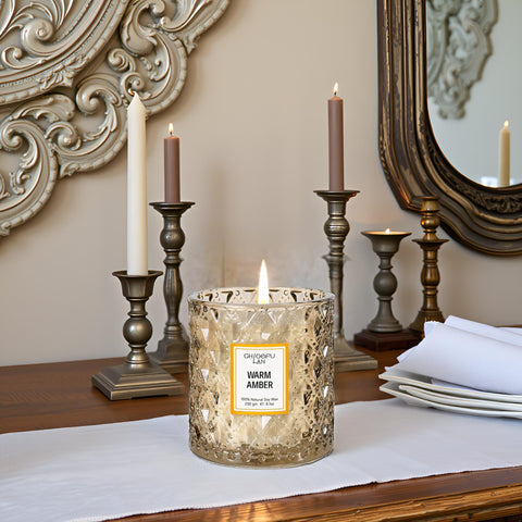 Bedroom ambiance enhanced by Chloefu LAN amber candle