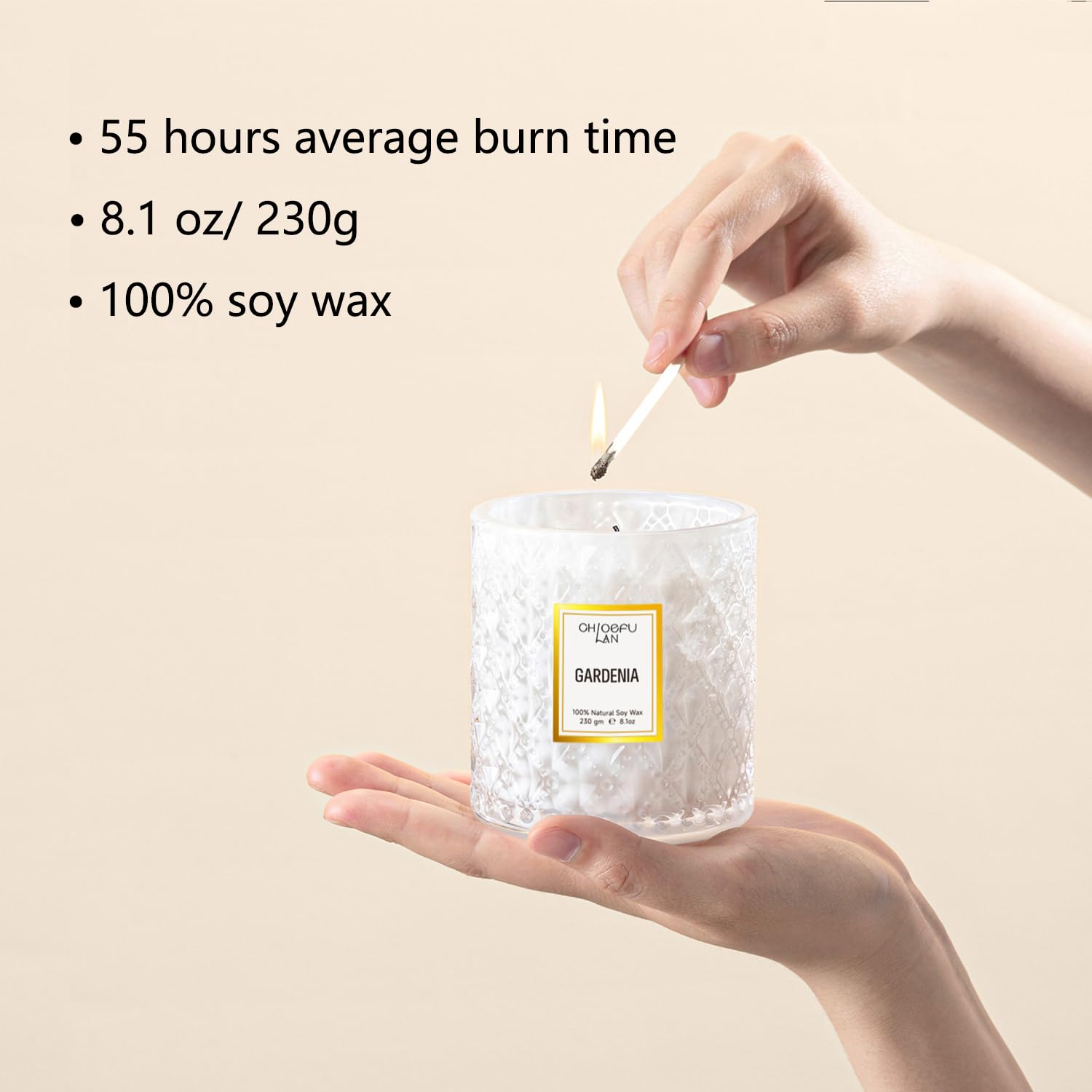Chloefu LAN Gardenia closeup highlights delicate petals and floral notes.