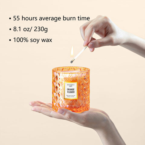Close-up of Chloefu LAN orange citrus scent releasing refreshing aroma.