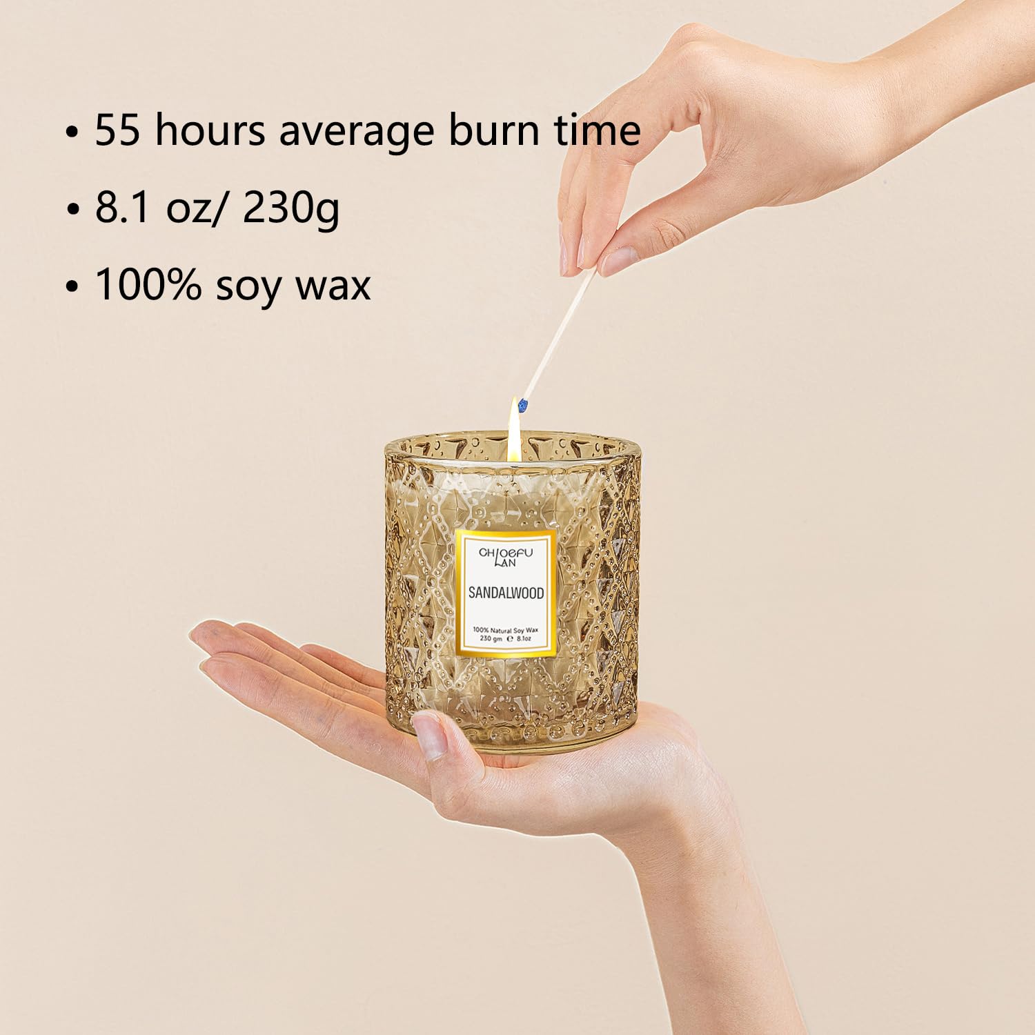 Chloefu LAN sandalwood candle gift box enhances gifting with elegant presentation and care