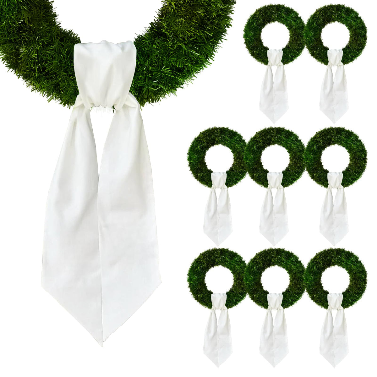 Chmacura Christmas wreath sash on front door for festive decor