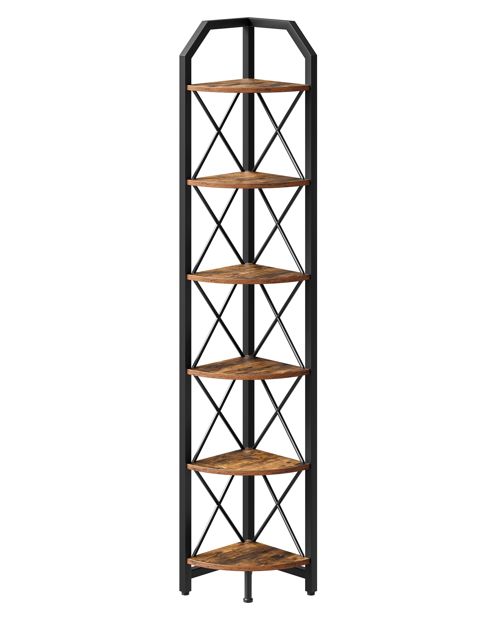 CHOEZON metal pipes accent the industrial framed shelves