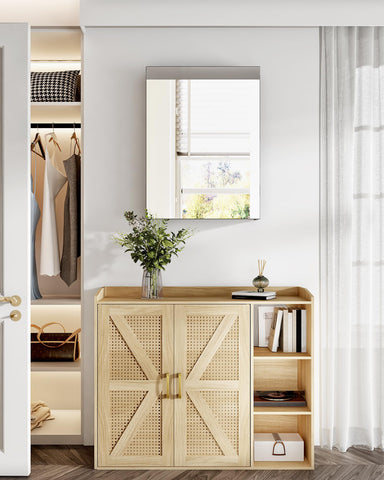 CHOEZON adjustable shelves fit tall bottles and daily items.