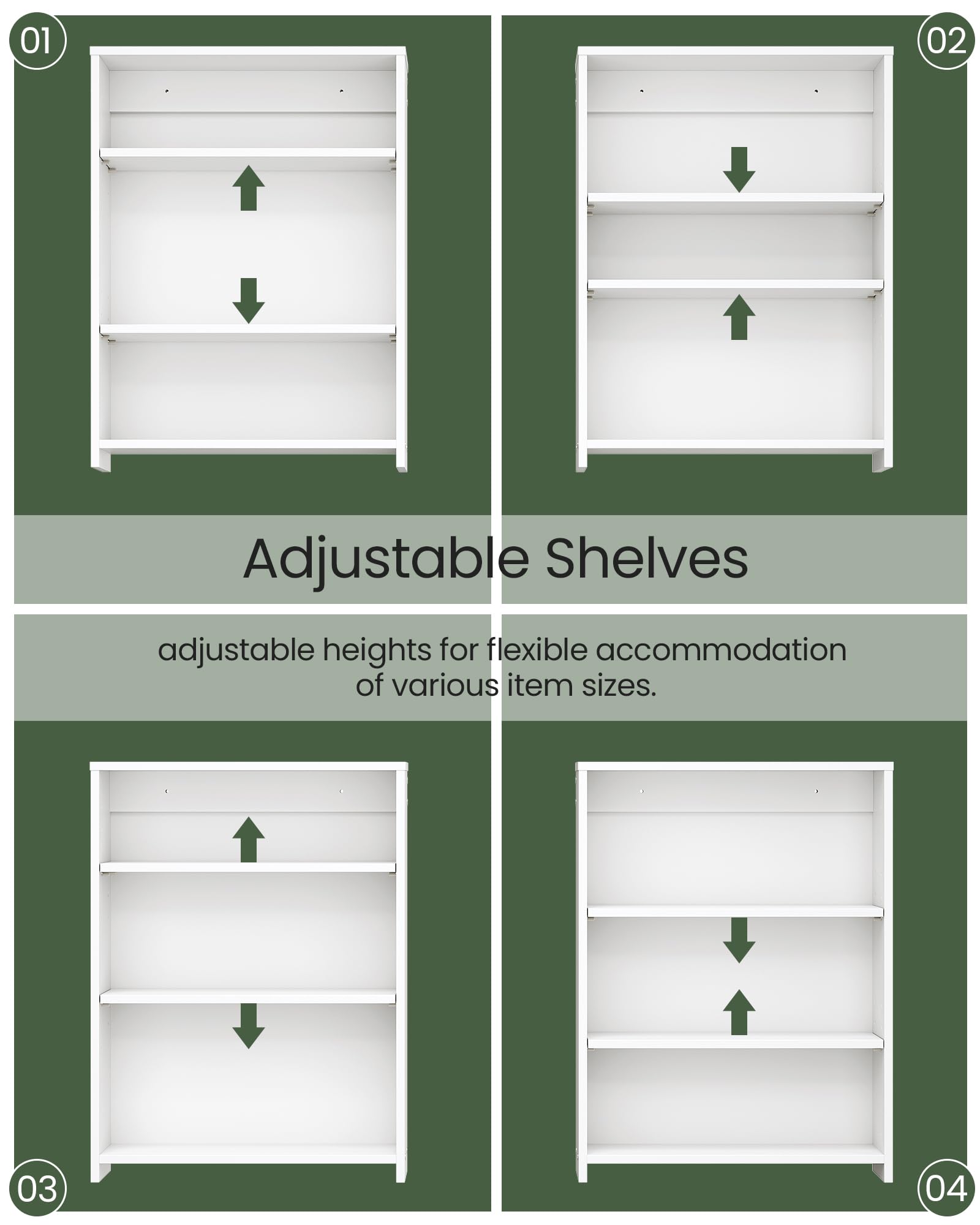 CHOEZON adjustable shelves create versatile storage for a range of bathroom products