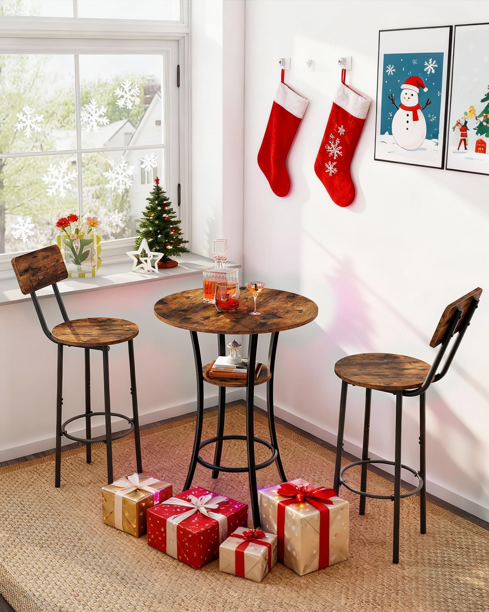 CHOEZON bar table sturdy metal frame conveys lasting durability for busy spaces