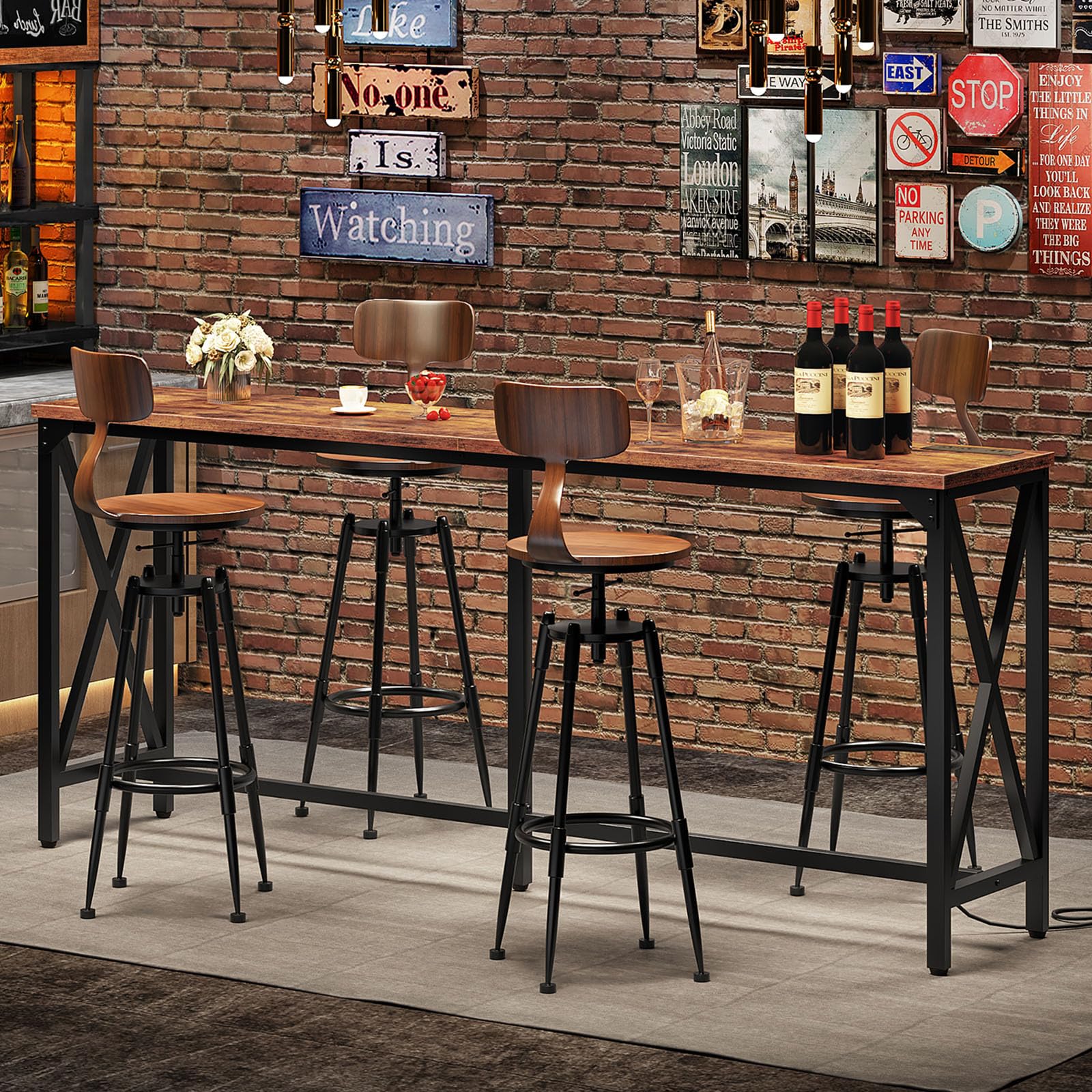 CHOEZON bar table front view shows rugged industrial design for modern living spaces.