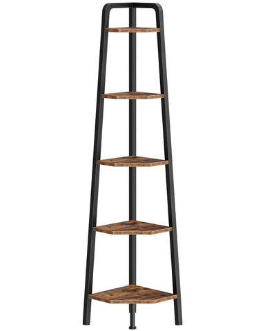 CHOEZON corner shelf living room setup shows tall display and decor.