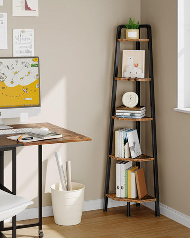 CHOEZON corner shelf side view highlights wall-hugging back for tight spaces.