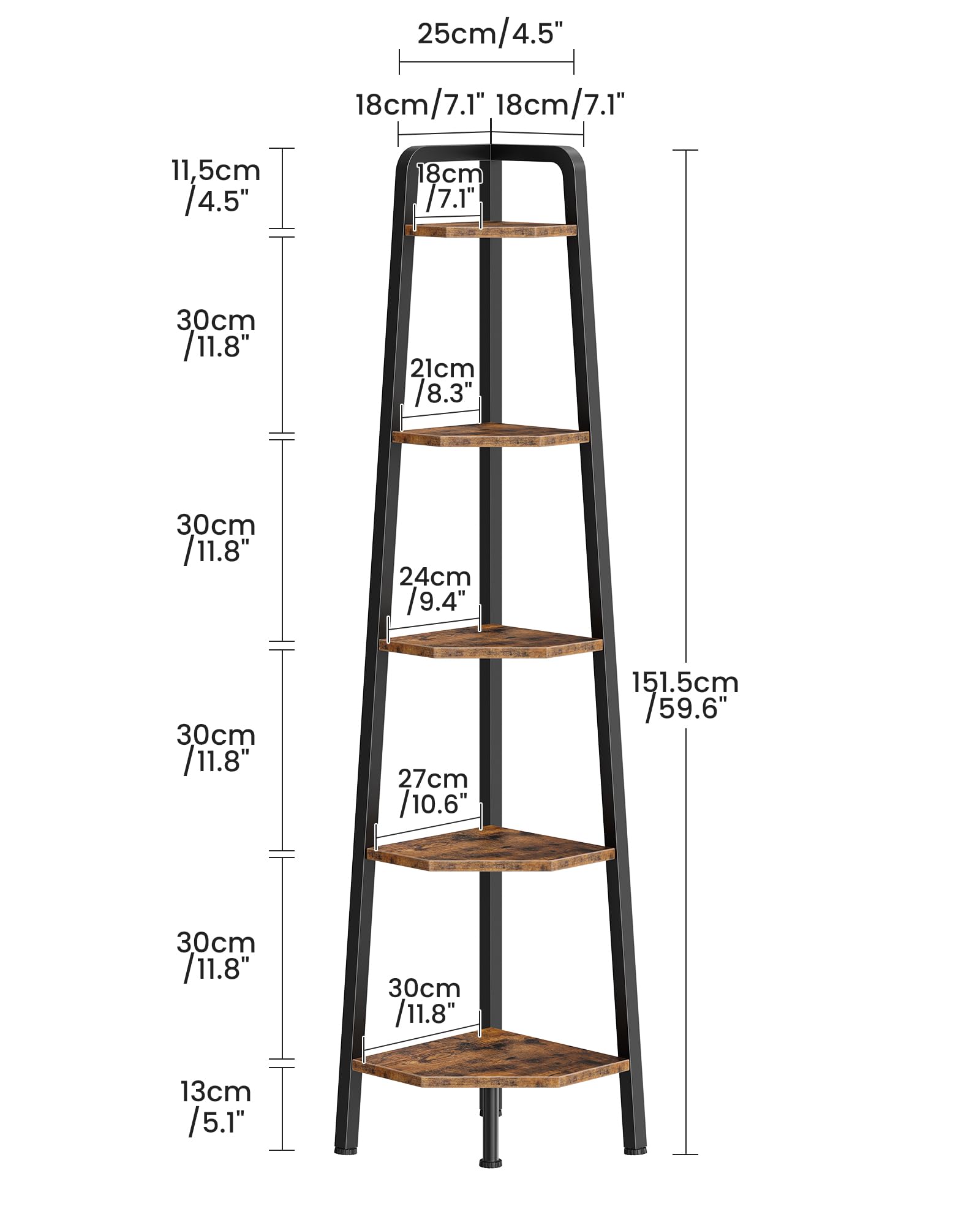 CHOEZON corner shelf in a living room showcases space-saving organization.