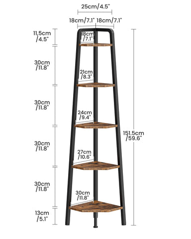 CHOEZON corner shelf in a living room showcases space-saving organization.