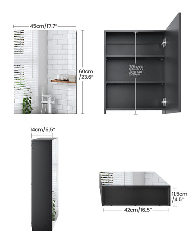 Door opens left or right for flexible installation in any bathroom.