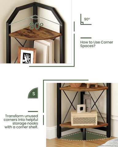 CHOEZON fan-shaped corner shelf maximizes tight spaces.