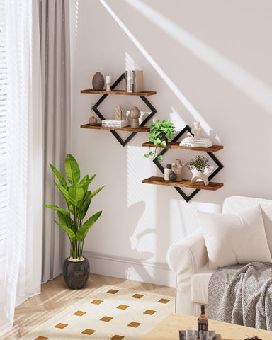 CHOEZON Diamond design shelves in bedroom, display essentials