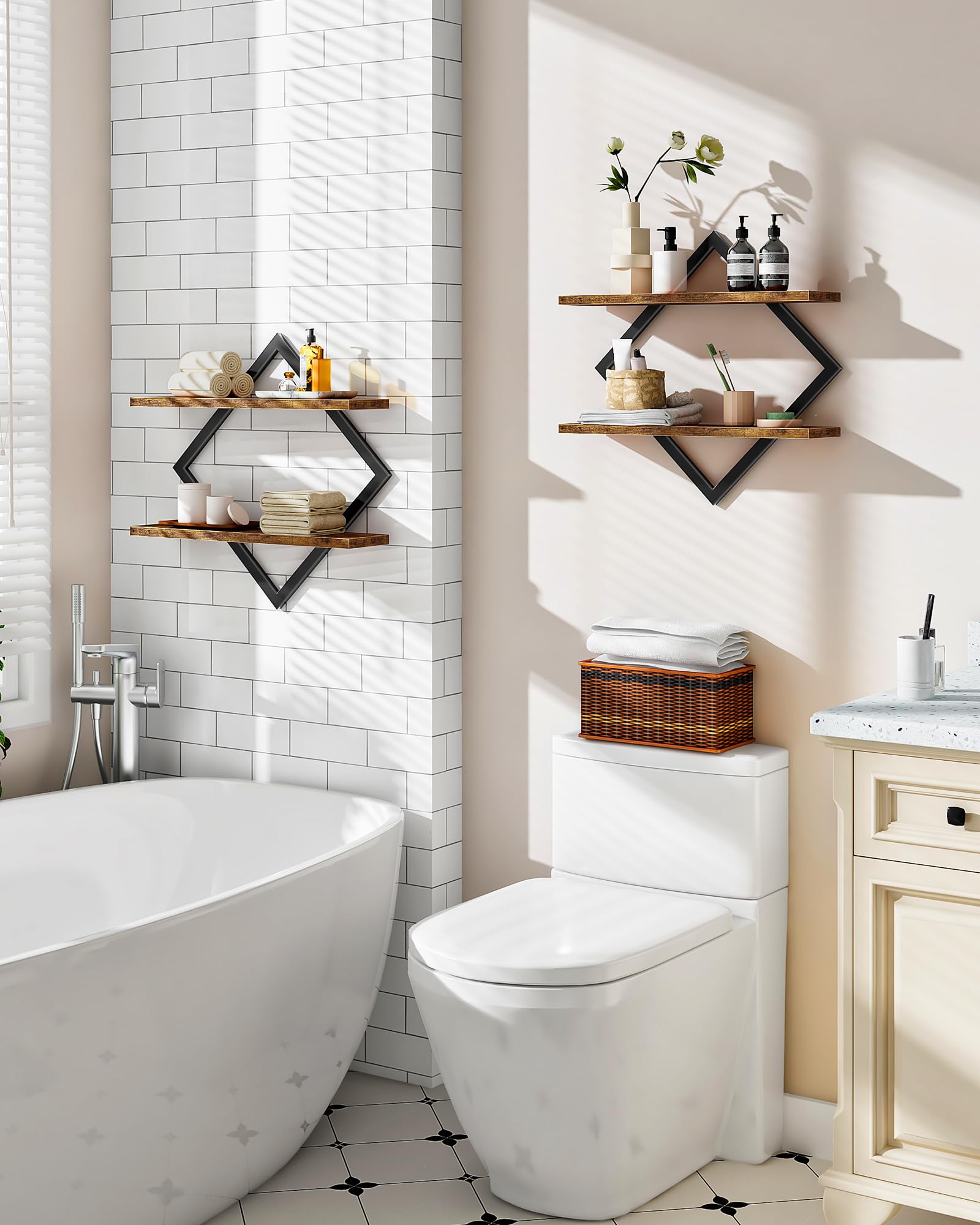 CHOEZON Diamond design shelves in kitchen, convenient storage