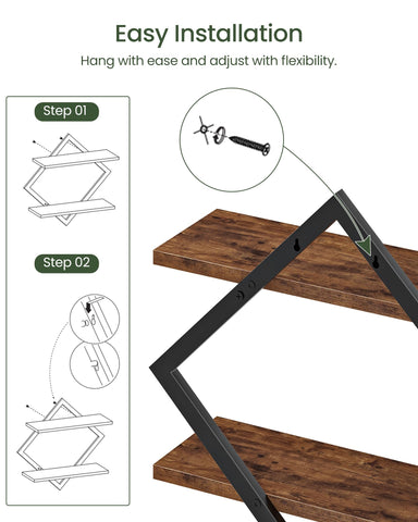 CHOEZON Diamond design wall-mounted shelves with sturdy installation and hardware