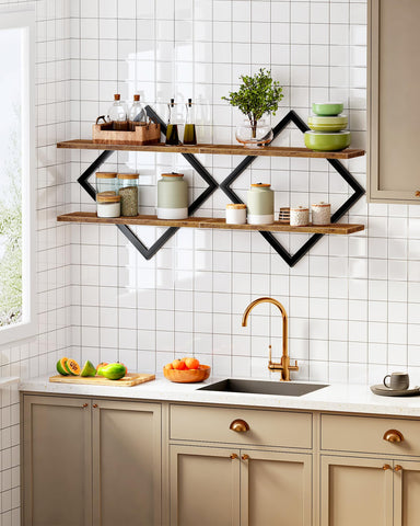 CHOEZON Diamond design shelves showcased in a living room