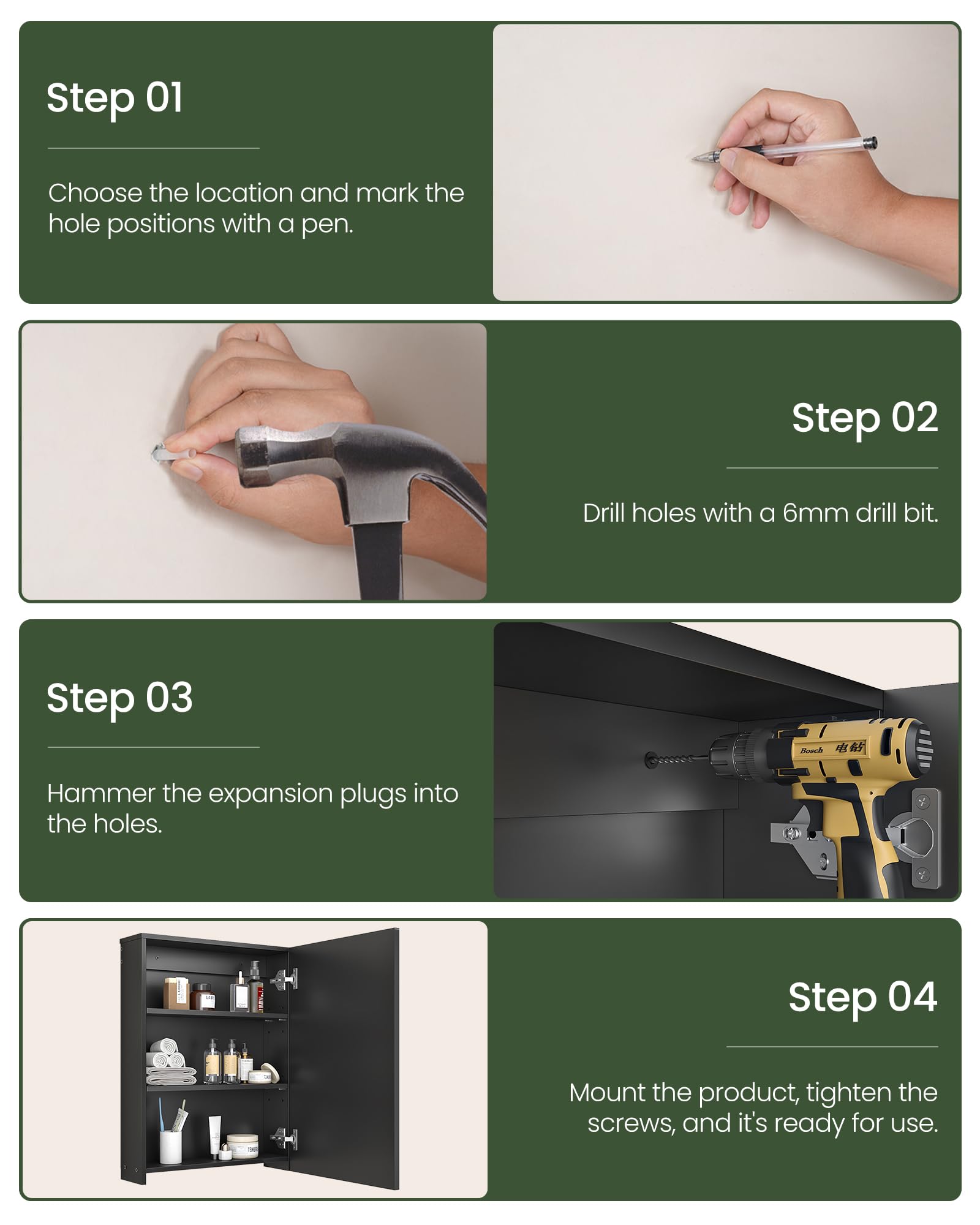 Illustrated manual and labeled parts simplify the setup process.