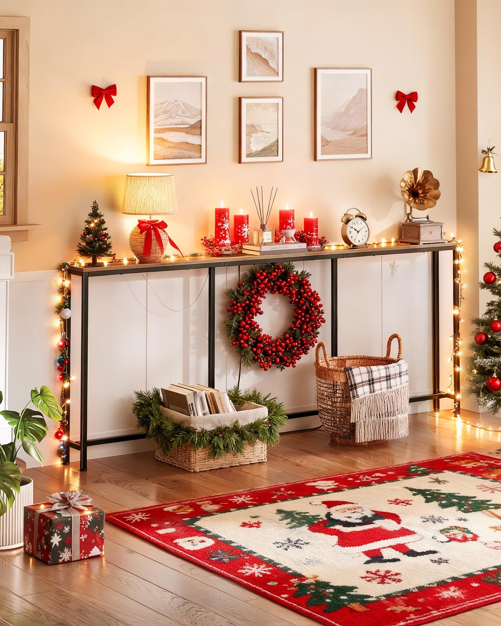 CHOEZON narrow console table with power outlet for easy charging.