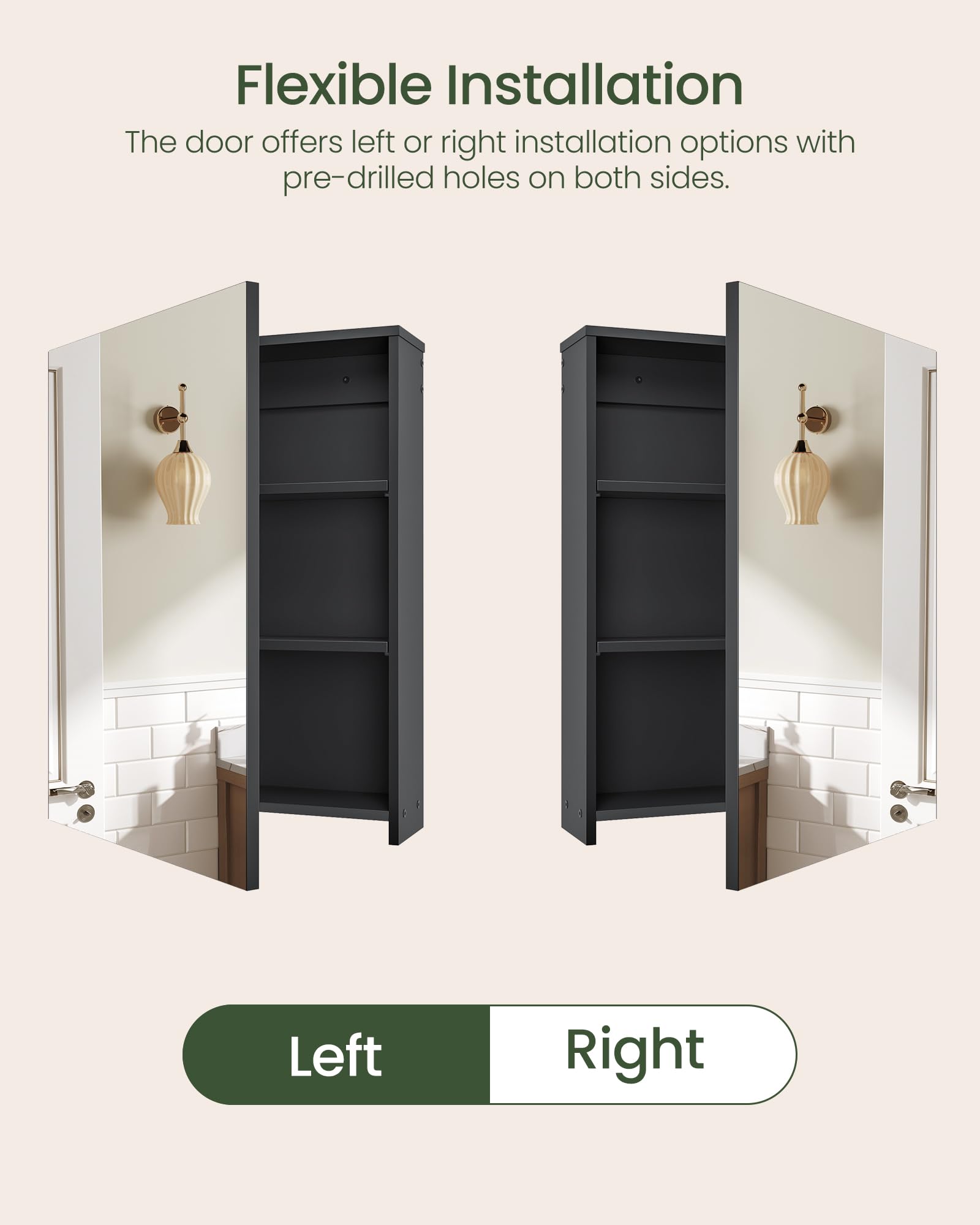 CHOEZON pre-fitted mirror door reflects light and brightens spaces.