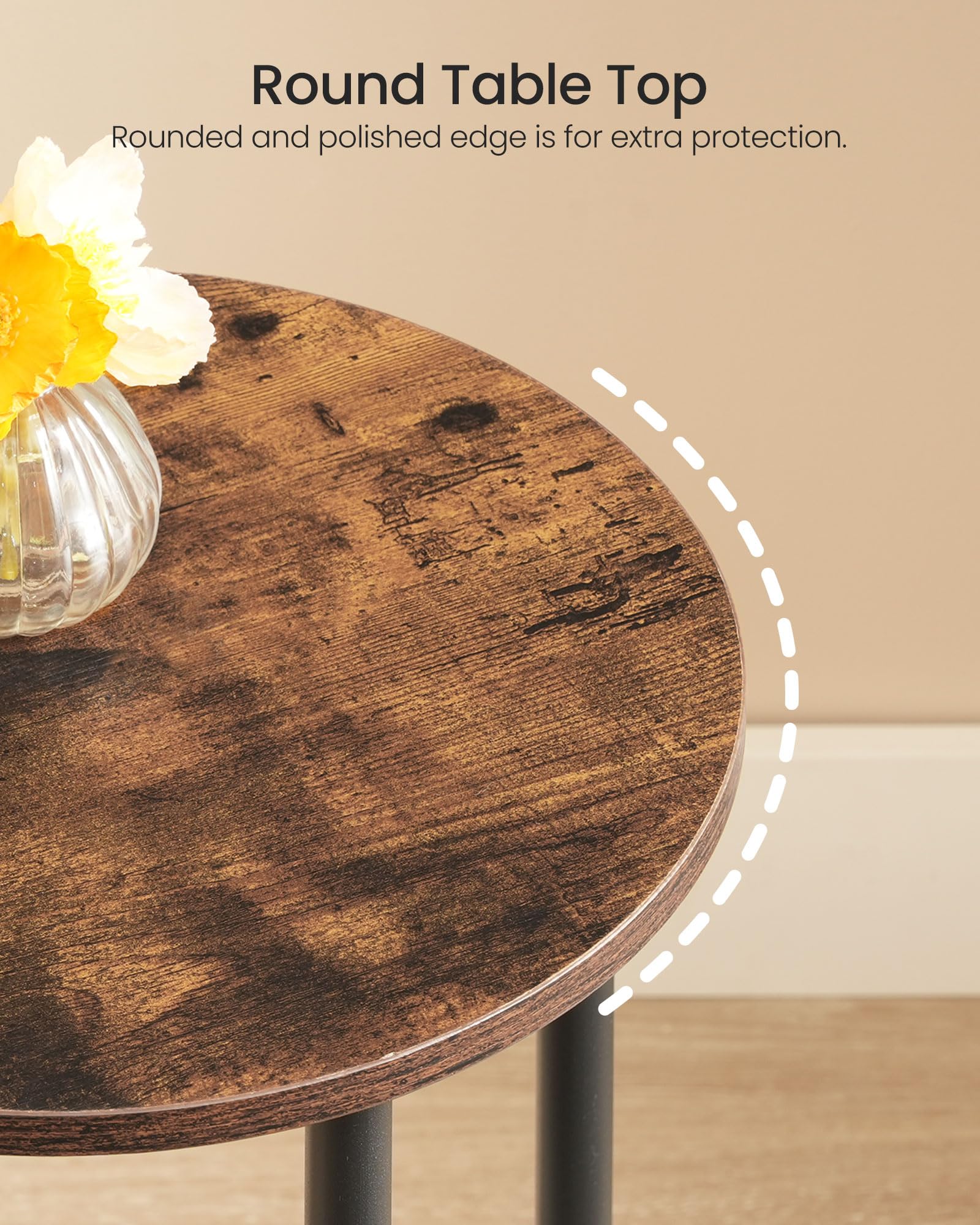 CHOEZON round side table easy tool-free assembly.
