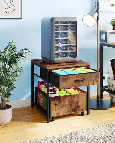 CHOEZON Rustic brown and black finish blends with living room decor.