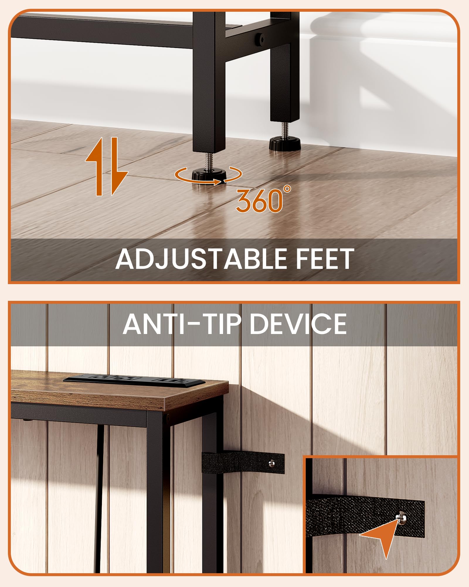 CHOEZON sturdy particleboard and metal frame supports up to 220 lb.