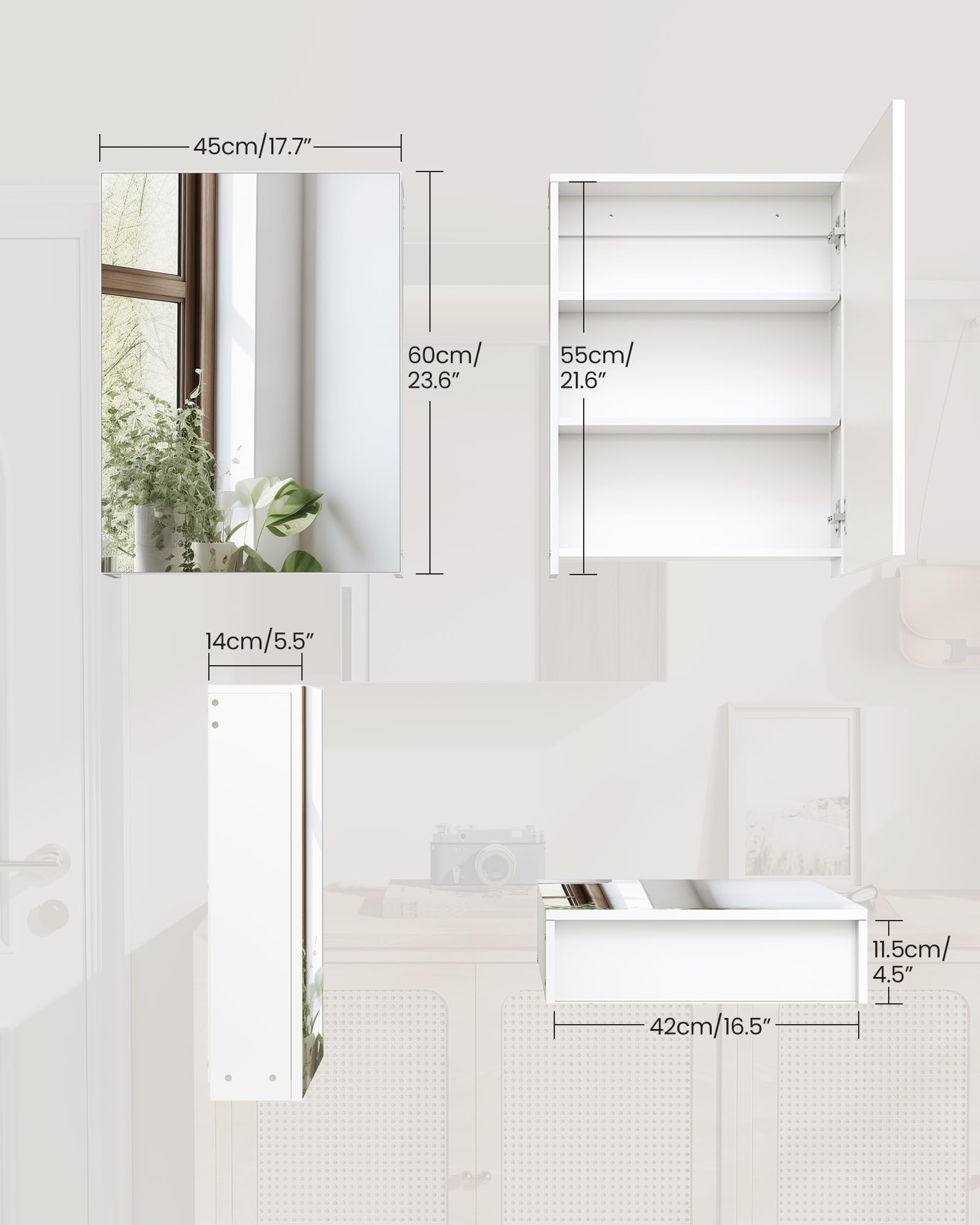 CHOEZON wall-mounted cabinet storage shelves maximize bathroom organization above the sink