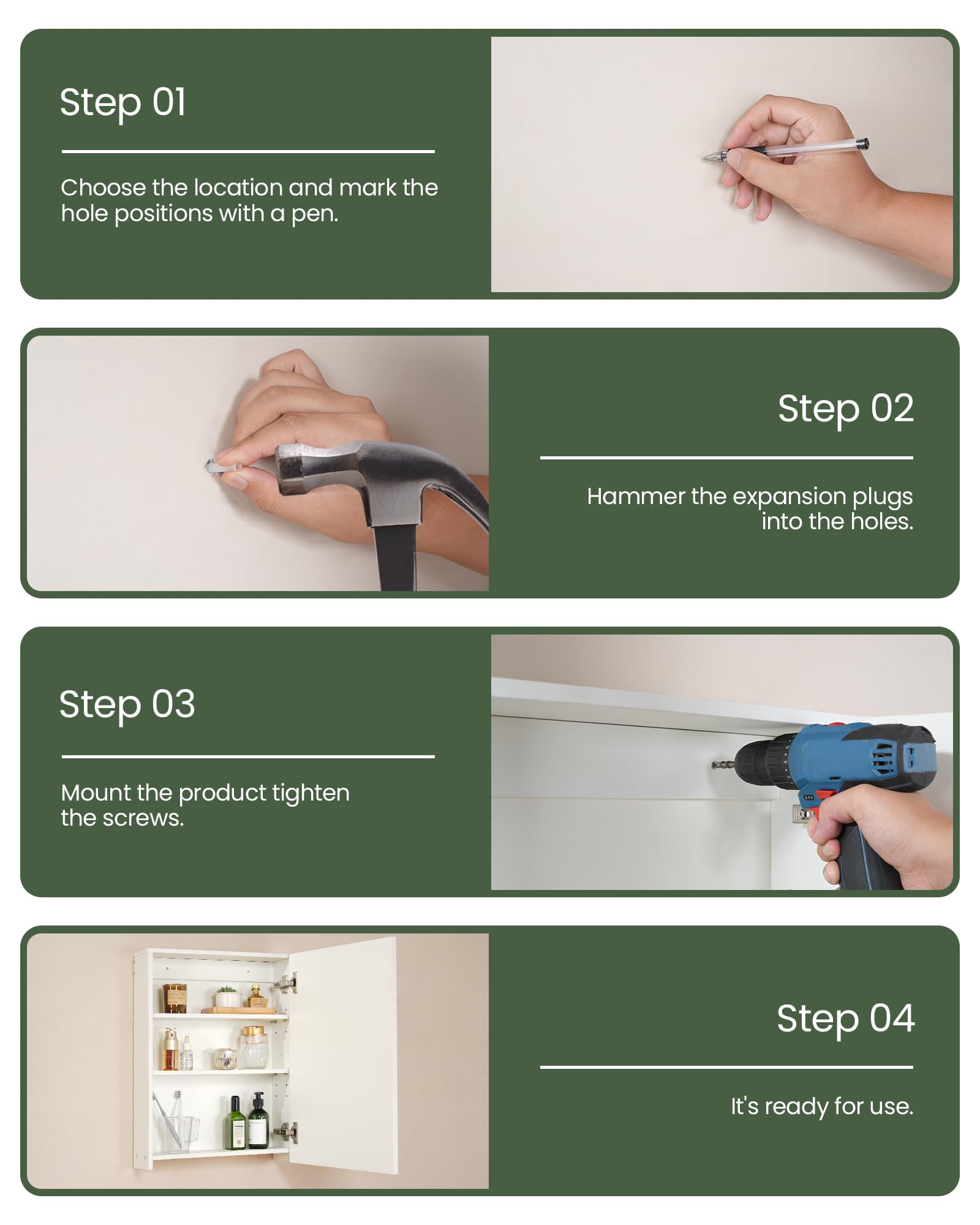 CHOEZON wall mounting kit supports sturdy installation on suitable wall types