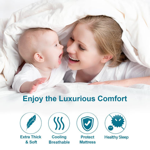 CHOKIT 360-degree elastic skirt ensures a secure fit on mattresses up to 21 inches.