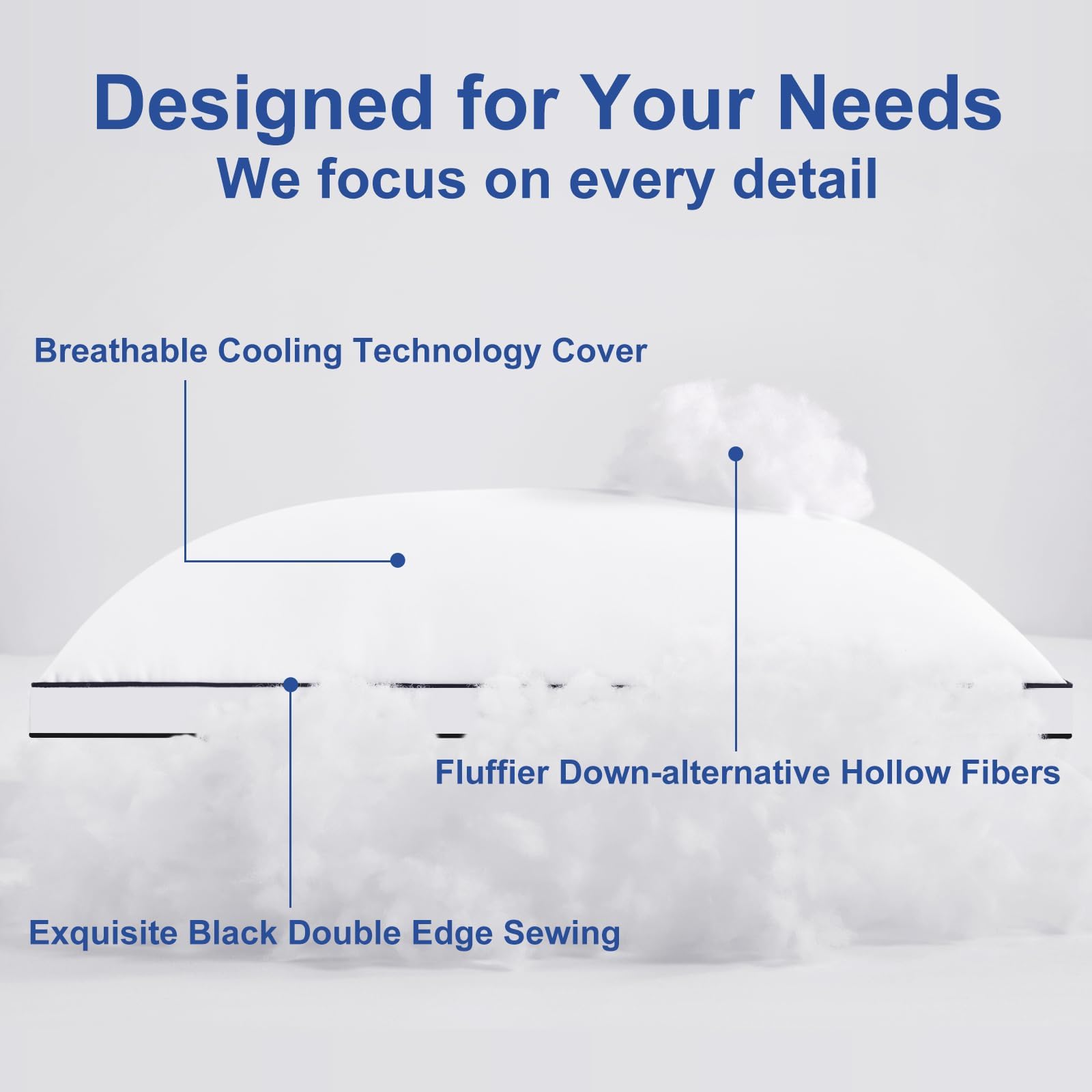 CHOKIT Premium Pillows, ergonomic design promotes neck and shoulder support.