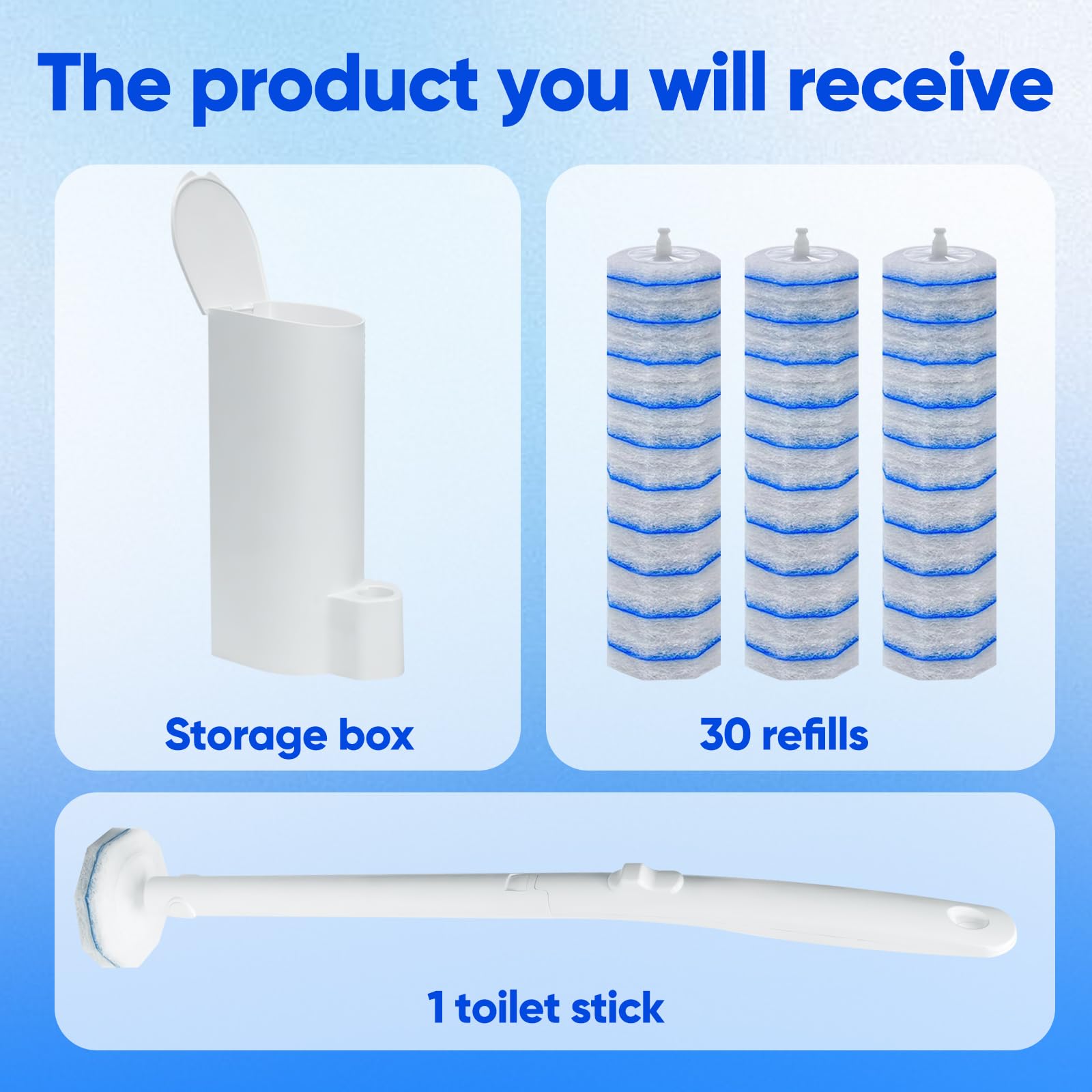 Choneight 30 refills for the toilet wand ensure ongoing sanitation between cleanings.