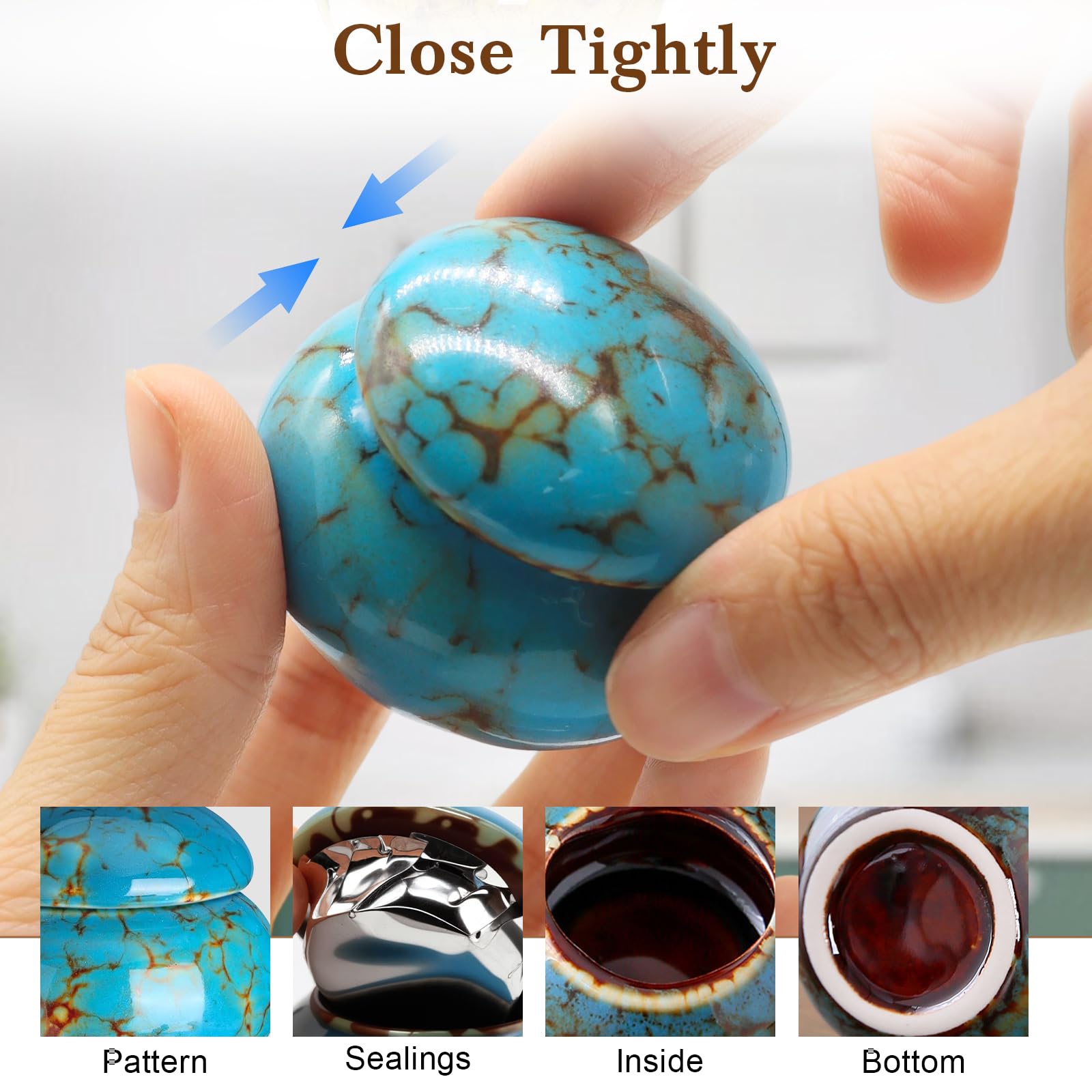 CHONOVO display-ready ceramic urns suit home or office decor.