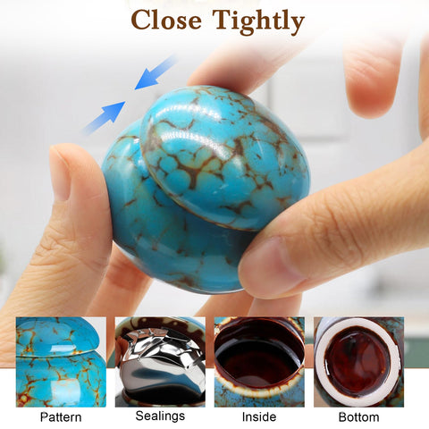 CHONOVO display-ready ceramic urns suit home or office decor.