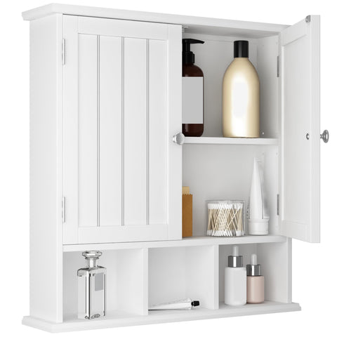 ChooChoo two-door bathroom cabinet conceals toiletries for a tidy look