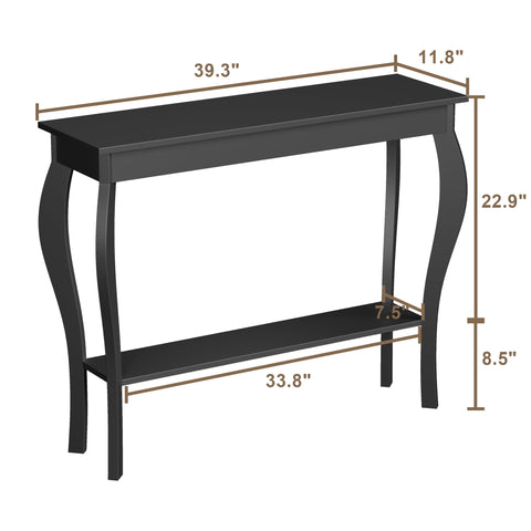 ChooChoo narrow console table side angle showing compact footprint for small spaces
