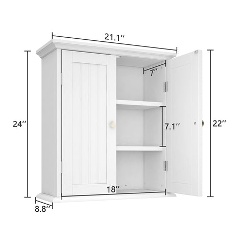 ChooChoo two-door medicine cabinet concealing bathroom essentials.