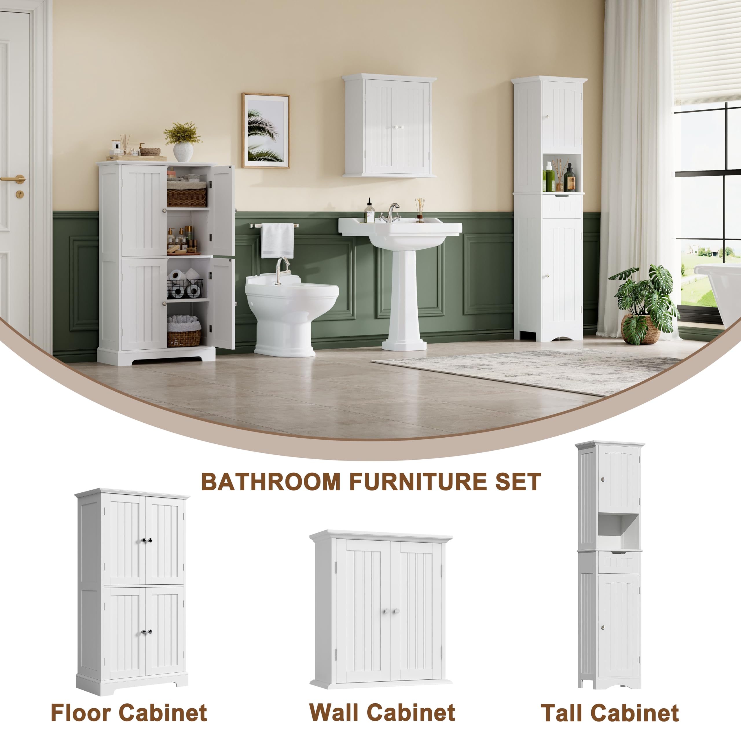 ChooChoo wall-mounted storage frees vanity space.